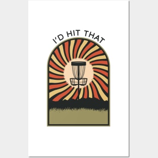 I'd Hit That | Disc Golf Vintage Retro Arch Mountains Posters and Art